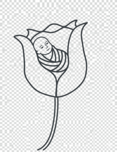 Illustration of an infant cradled in a flower