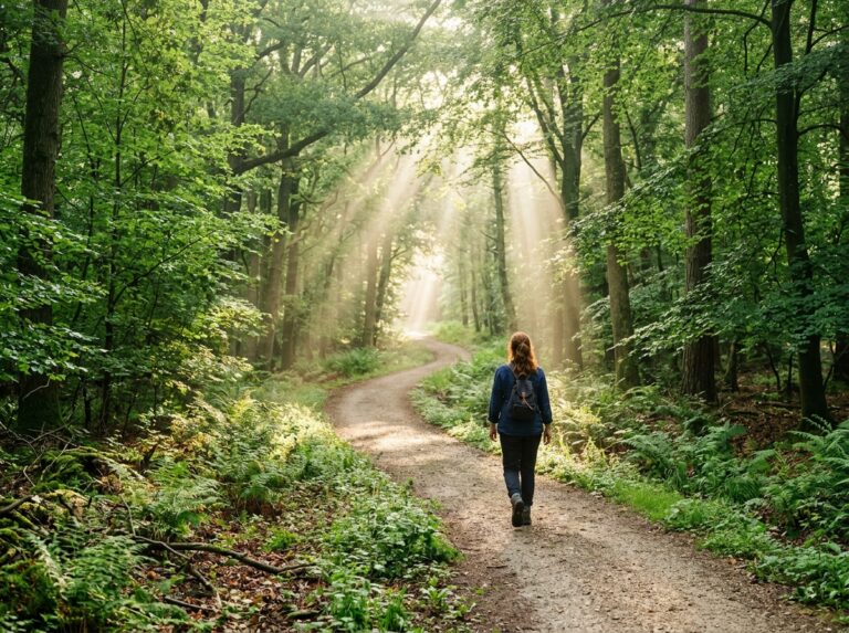 A quiet forest path in gentle morning light