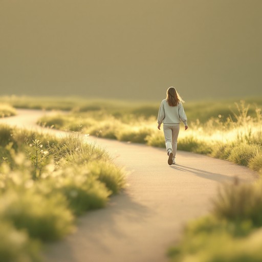 A woman walking a sunlit path — beginning the journey